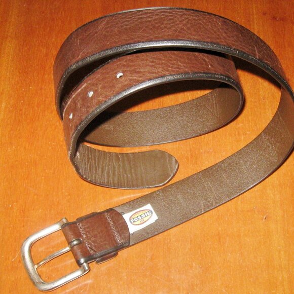 Fossil Men's Brown Belt Genuine Leather Belt Size 36 Authentic Fossil - Picture 3 of 8